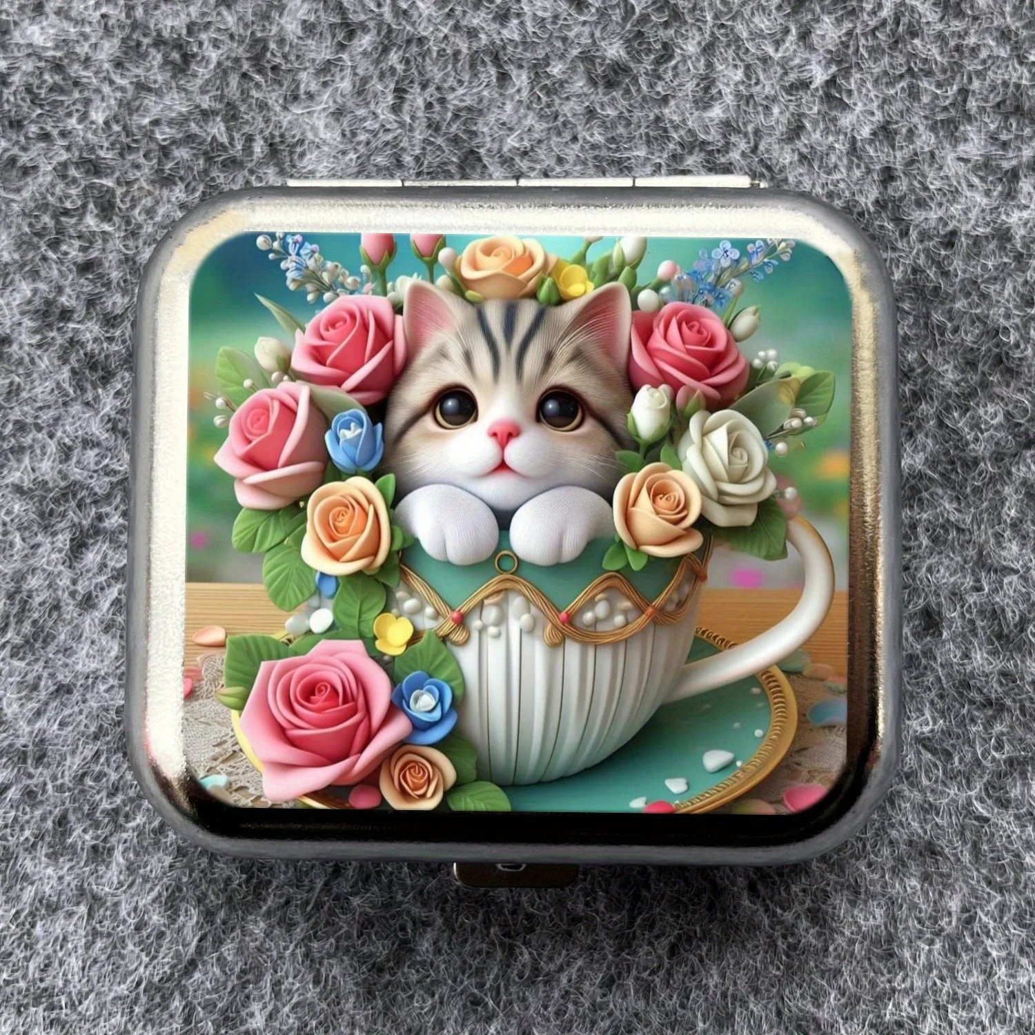 Portable Mini Metal Ashtray with Cute Cat Design - Perfect Gift for Car Smokers, Fashionable Smoking Accessories, Modern Ashtray