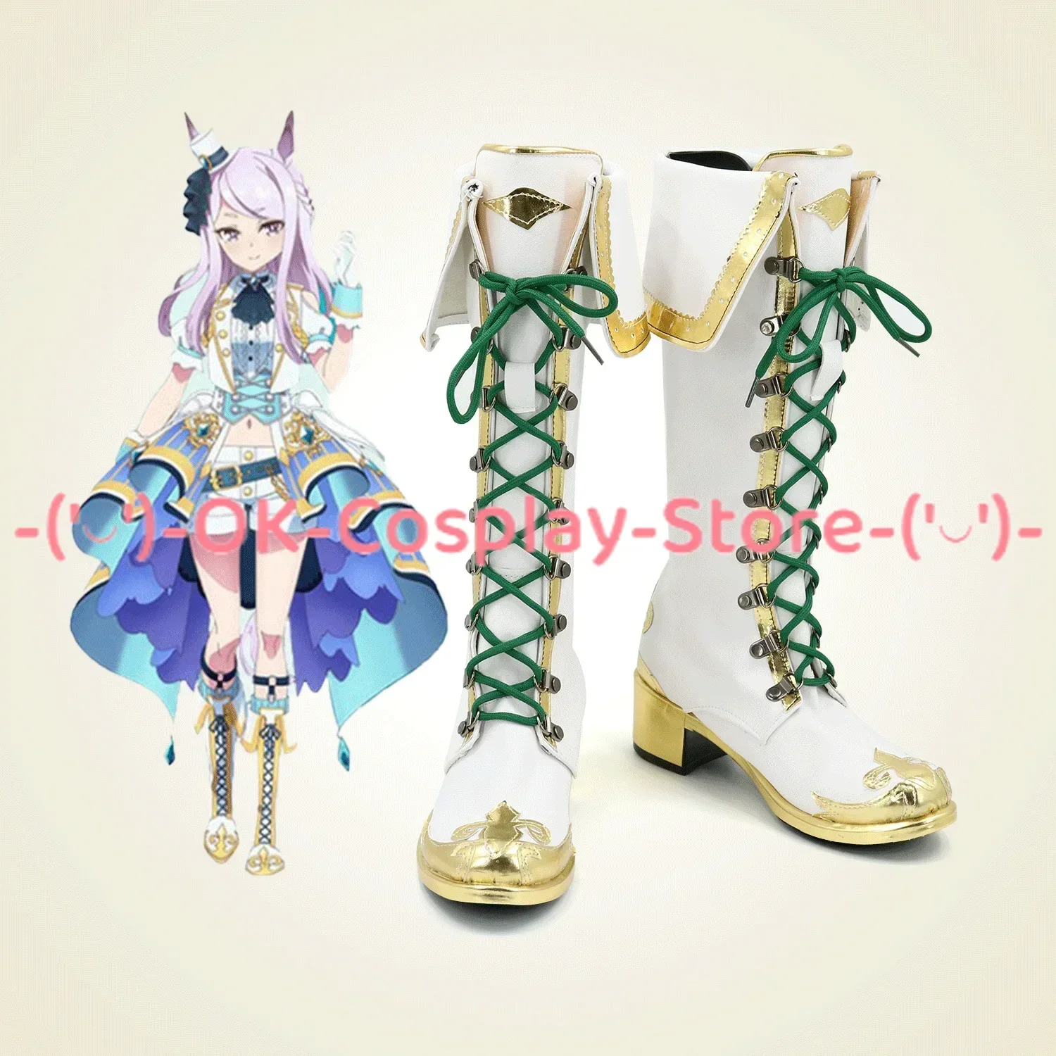 [Angepasst] Umamusume: Pretty Derby Mejiro McQueen Cosplay Schuhe Spiel Roleplay Prop Halloween Karneval Party PU Leder Stiefel