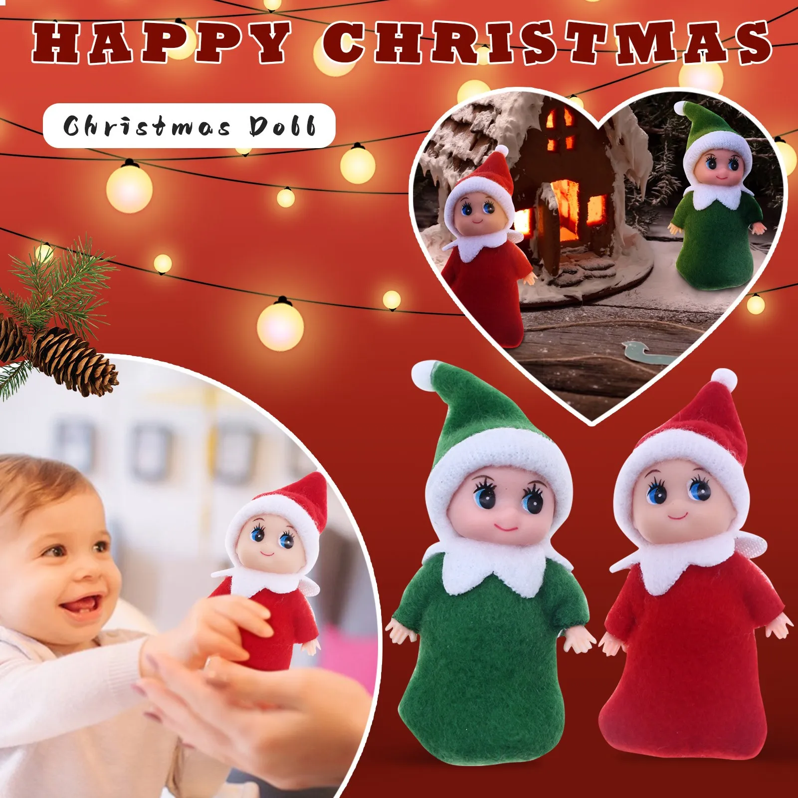 Colorful Christmas Baby Elf Doll - Christmas Baby Boy & Girl Little Elf Dolls Xmas Decorations Kids Toys Pregnant Mother’s Gift