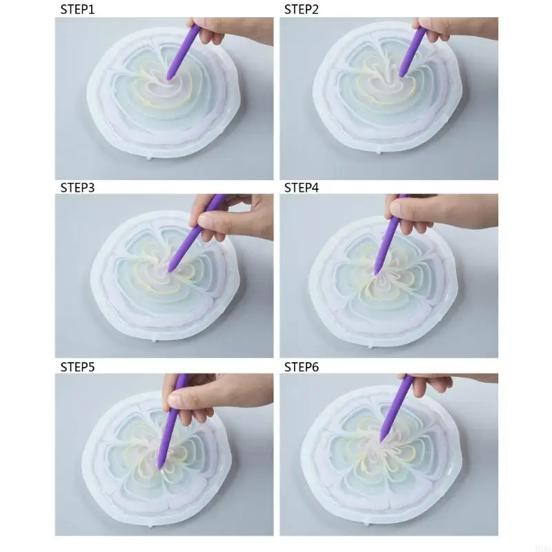 HXBA 4Pieces Silicone Stir for Resin Reusable Stirrer Stirring Rods DIY Craft Defoaming Bar Resin Sticks Paint Making