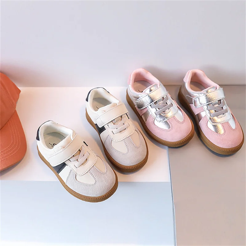 2024 New Spring Children Shoes Leather Breathable Kids Casual Shoes Non-slip Fashion Toddler Girls Boys Sneakers EU 22-30