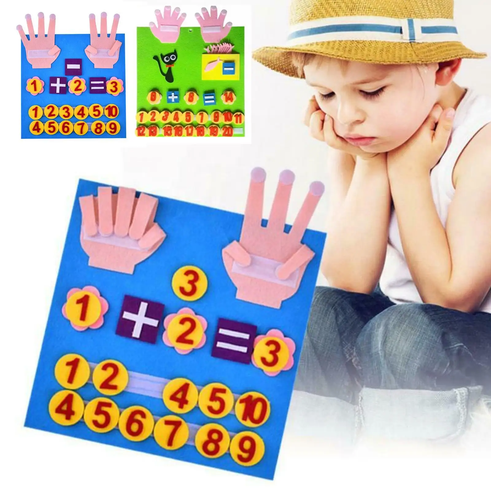 Kid Toys Handmade Felt Finger Toy Set Math Toys For Toddler Children Teaching Aids Children Early Education Toys