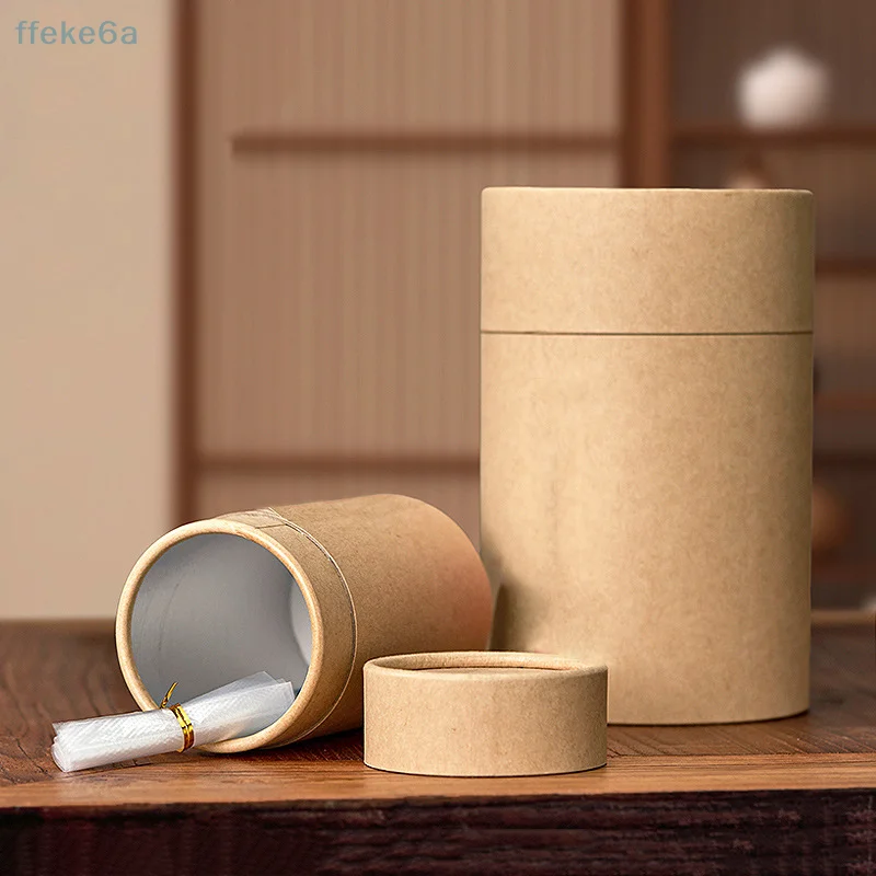 1PCS Kraft Paperboard Tubes Round Essential Oil Packaging Containers For Tea Caddy Coffee Cosmetic Crafts Gift Storager