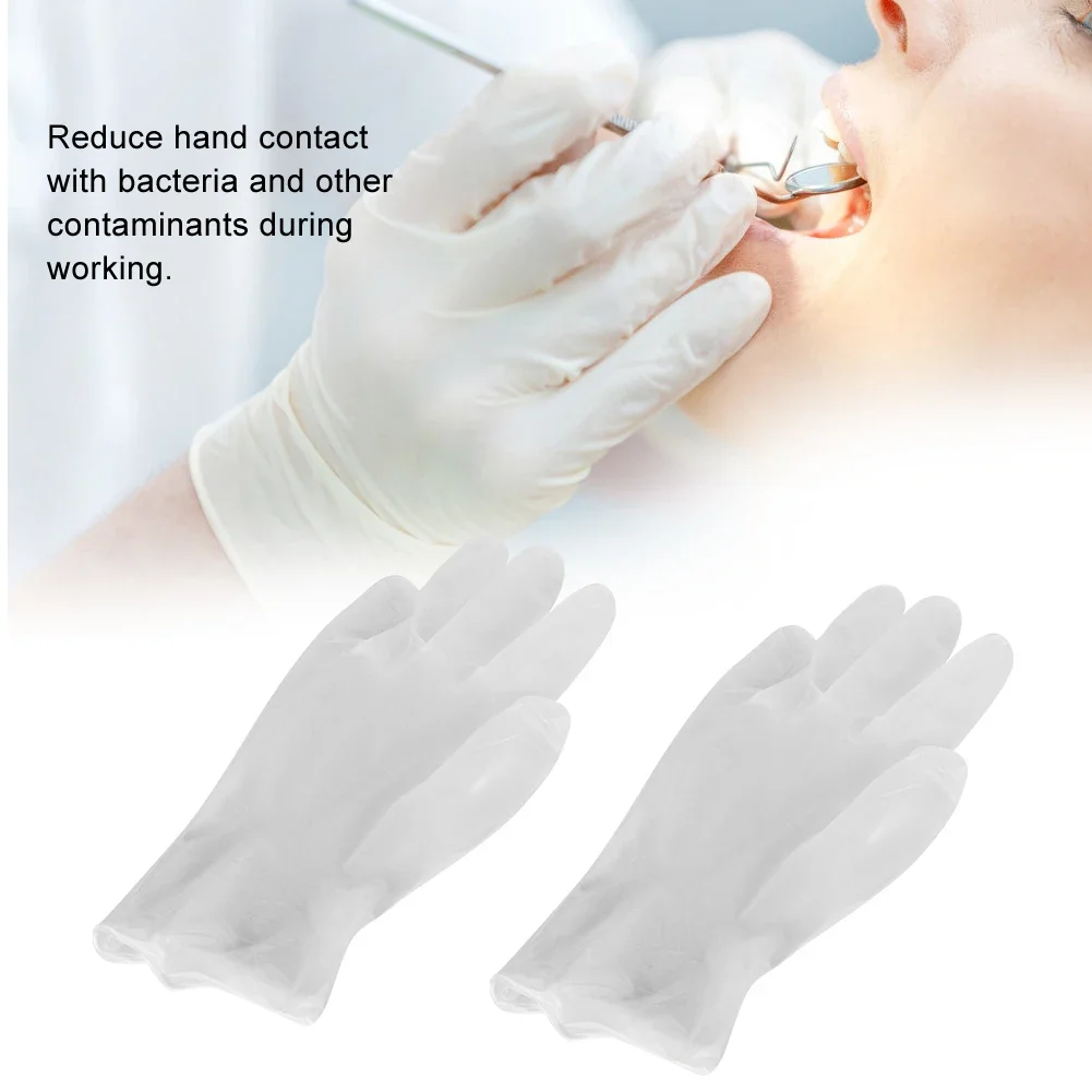 100Pcs Disposable Latex Examination Glove Dental Food Grade Beauty Salon Home Gloves Reduce Hand Contact With Bacteria Pollutant