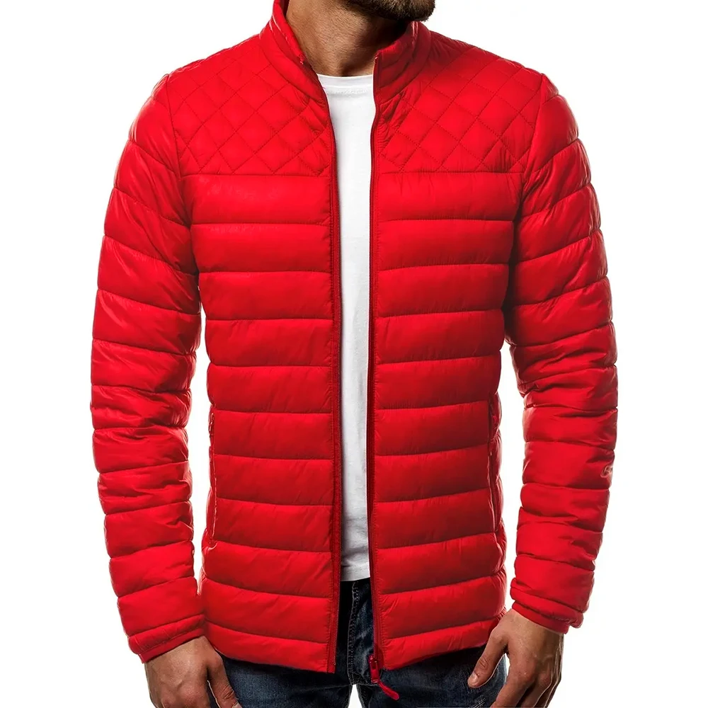 High Quality Men Down Jacket Winter Thick Warm Coats Solid Color Fashion Casual Zip Up Jackets Lightweight Male Thermal Clothing