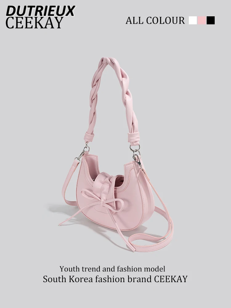 

Spring Summer Sweet Cute Underarm Bag Female Solid Color Fashion Elegant Casual 2024 New Crossbody Bags for Women