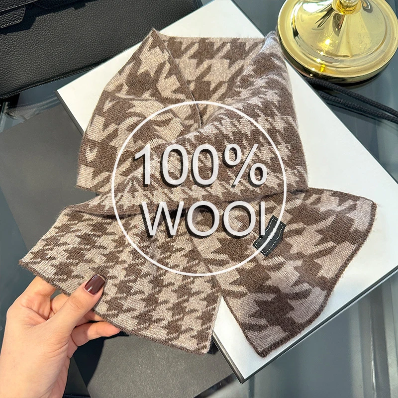 Bufanda tejida de lana 100% para mujer, pañuelo de Cachemira de invierno, Pashmina cálida, chal para mujer, Hijab, Bufanda suave, Bandana, regalo de Navidad