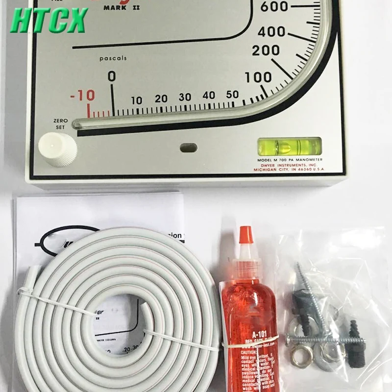 New MARK II M-700Pa Red Oil Differential Pressure Gauge Dwell Square Differential Pressure Gauge