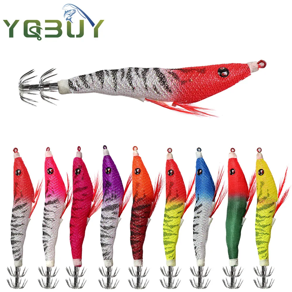 

11cm/7g Fishing Lure Squid Jig Shrimp Prawn Full body Luminous Glow in Dark Artificial Spinner Lure for Cuttlefish Octopus