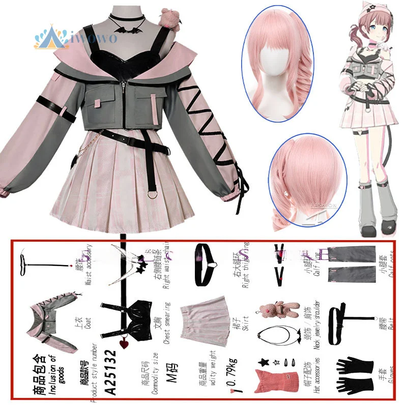 

Костюм для косплея «Маленький дьявол» Акияма Мицуки, розовое очаровательное платье, униформа, комплект с пальто, наряд для Хэллоуина, вечеринки, для женщин и девочек