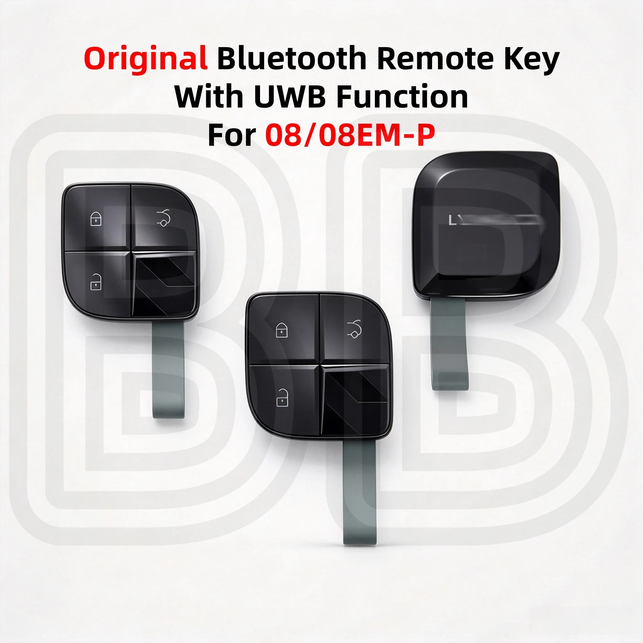 Original Car Smart Bluetooth Remote Control Key Suitable for Lynk & Co 08 08Em-P Models, with Added Spare Key