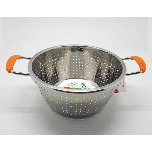 Evvehediyelikeşya Stainless Steel Silicone Keep Pasta Legumes Strainer 22 cm