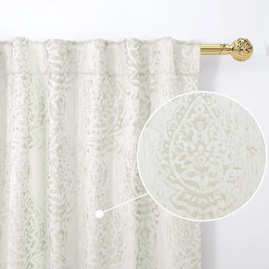 

Cream Curtains 96 Inches Long for Living Room 2 Panels Set,50 Blackout Room Darkening Curtains for Bedroom