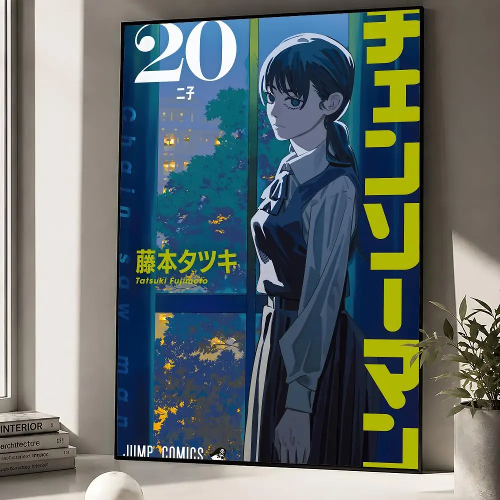 Anime Chainsaw Man Denji Pochita Makima Poster zum Abziehen und Aufkleben, Wandkunst, PP, wasserfest, HD, Schlafzimmer, Wohnzimmer, Heimdekoration, Geschenk – Detail 9
