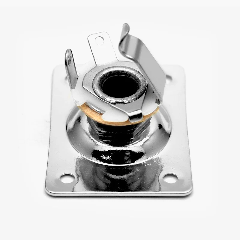 10Pcs Rectangle Style Jack Plate Guitar Bass Jack 1/4 Output Input Jack for LP SG TL Electric Guitar Chrome Black Gold