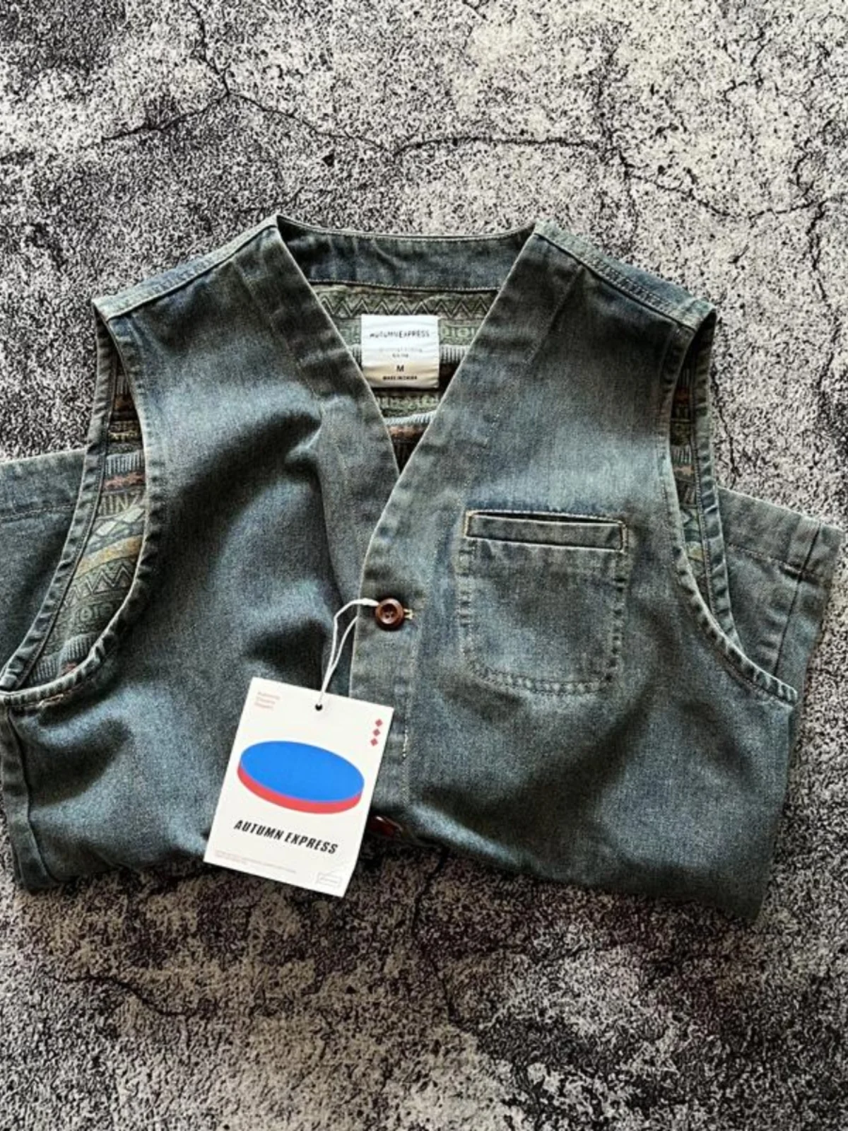 Vintage Amekaji Vintage Denim Vest Casual V-neck Vest Pure 100% Cotton Rugged Handsome Camisole Tank Jackets 2024 Autumn Men