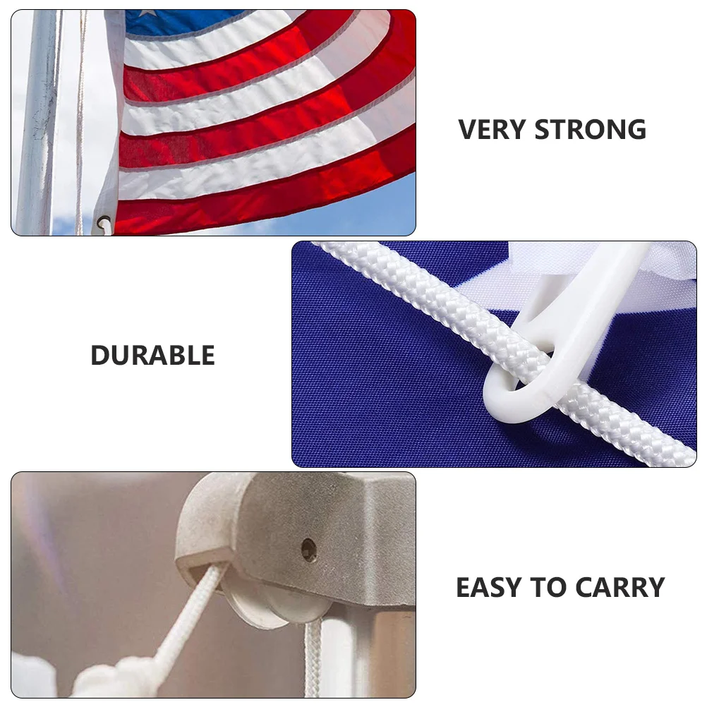

Flagpole Rope Nylon Halyard For Flag Lifting Weather Resistant Replacement Camping Hanging Line Clothesline Rope