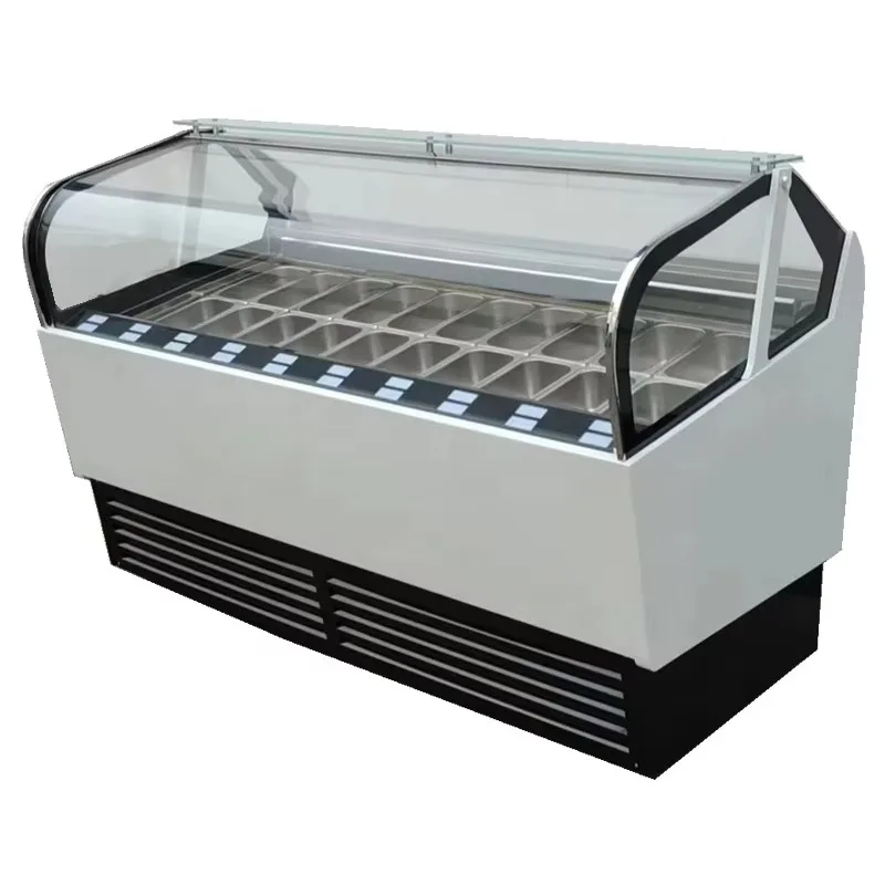 

Newest Style 20 20 22 Pans Gelato Display Cabinet Factory Supply Ice Cream showcase Hot Sale Ice Cream Display Freezer with CE