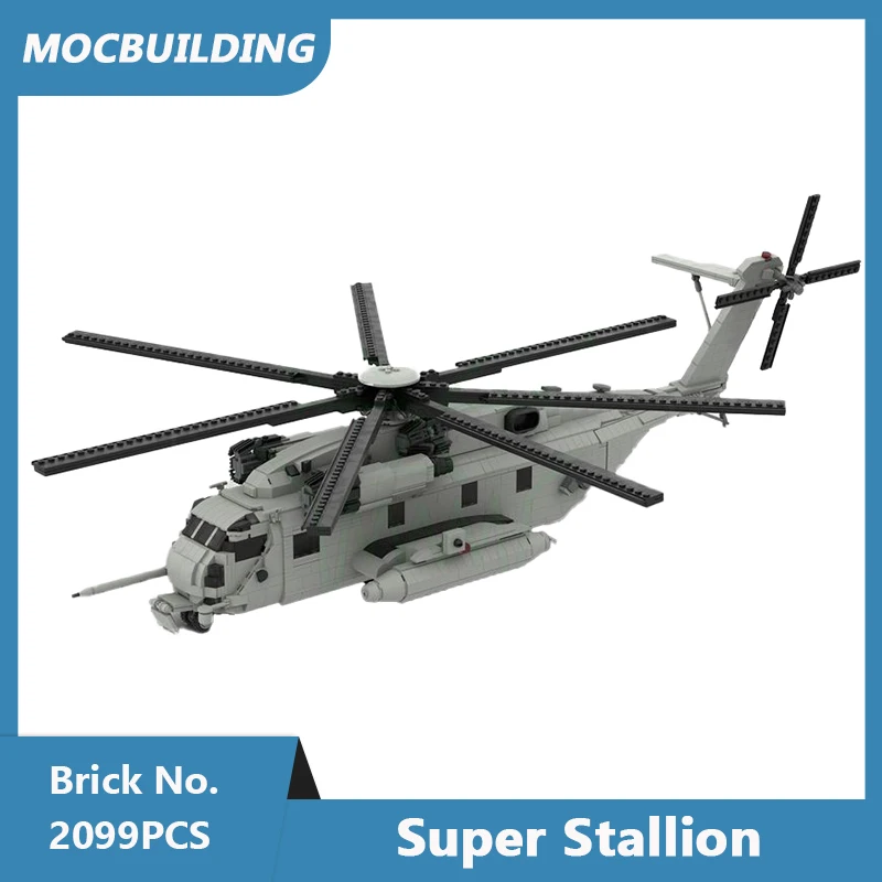 

Строительные блоки MOC, строительные блоки Sikorsky CH-53E, модель суперстатора, масштаб 1/35, сборные блоки «сделай сам», креативные коллекционные игрушки, подарки, 2099 шт.