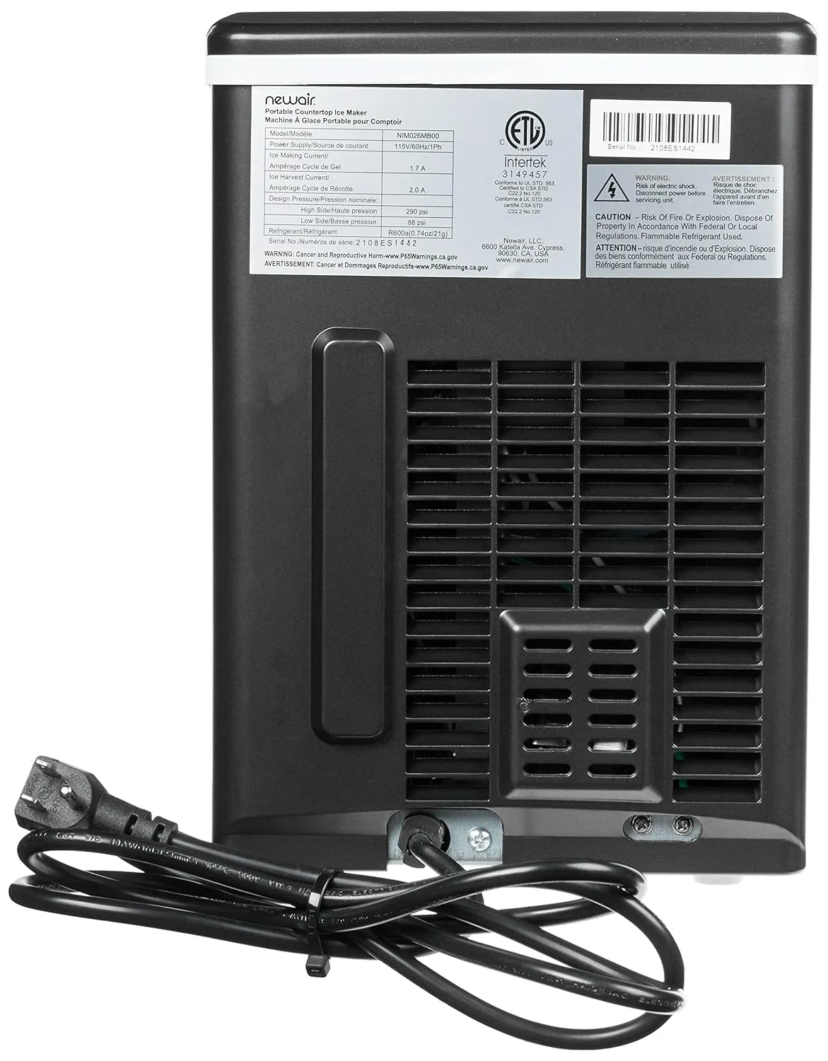 軽量カウンタートップ製氷機、お手入れが簡単、BPAフリー部品、大小の氷サイズの1秒あたりの制御、26ポンド