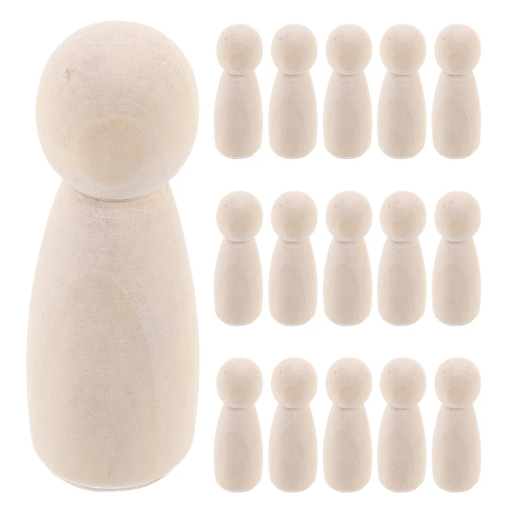 

50Pcs Unfinished Wood Peg Figures: Minimalist Natural Craft Bodies for Painting DIY Art Projects Classroom Decor Travel