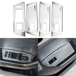 4Pcs Stainless Steel LHD Car Window Lift Button Panel Frame Cover Sticker for VW Volkswagen T-roc Troc 2018 - 2023 Accessories