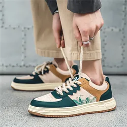 Men's Run Sneaker Walking Leather Shoes Youth Casual Cricket Shoes Fashion Trend Board Shoes Comfort Skateboard Shoes