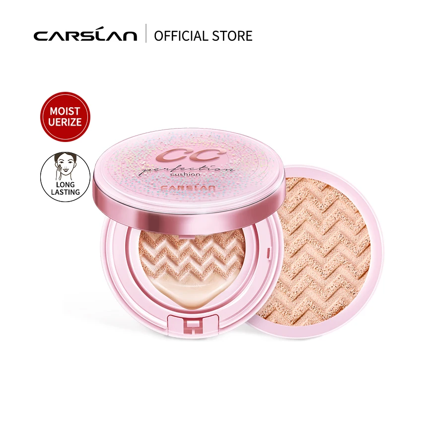 CARSLAN CC Cream Cushion Foundation Hydrating Long Lasting Lightweight Concealer Foundation BB Cream For Face Makeup Base Fixer