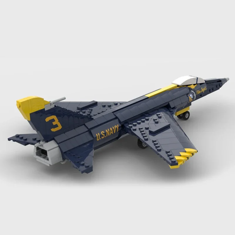 Moc อาคารอิฐทหารรุ่น 1:35 F-11 Tiger Fighter เทคโนโลยี Modular Blocks ของขวัญของเล่นเด็ก DIY ชุดประกอบ