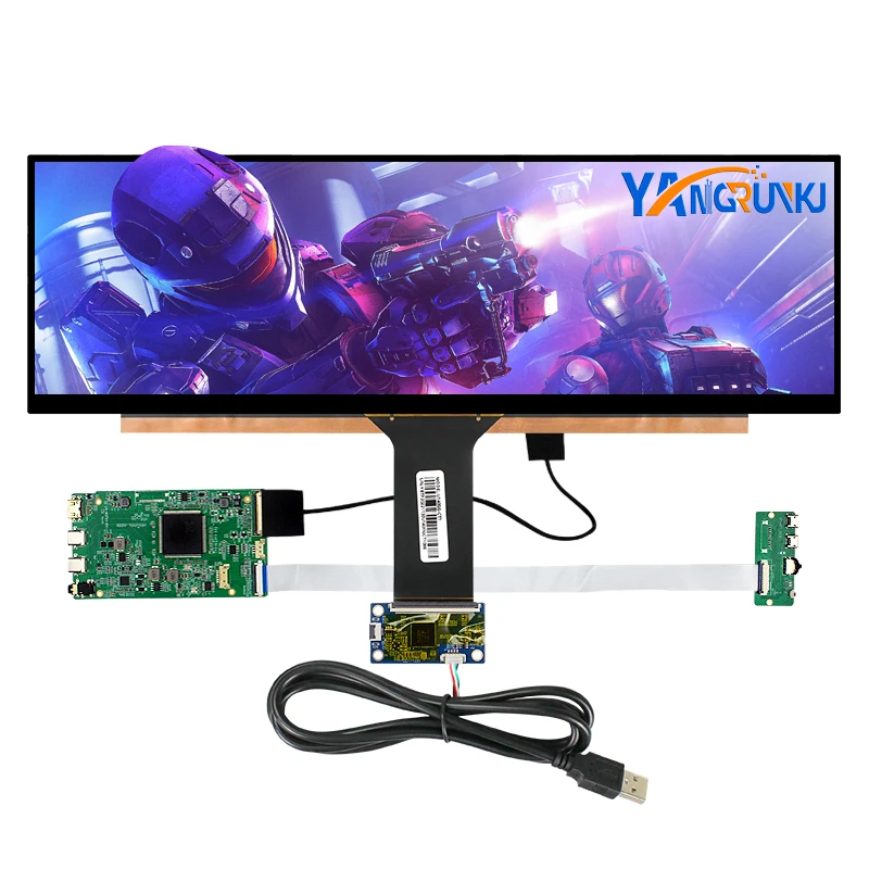 Hot Selling 14 Inch 3840×1100 Slim Stretched Bar LCD Display 4K ADS Screen NV140XTM-N52 EDP 30 Pin Type-C Audio Controller Board