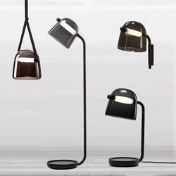 Lampe LED Suspendue en Verre au Design Moderne de Brokis Mona, Luminaire Décoratif d'Nik, Idéal pour un Salon, une Chambre à Coucher ou une Villa, avec Lanière en Cuir Noir