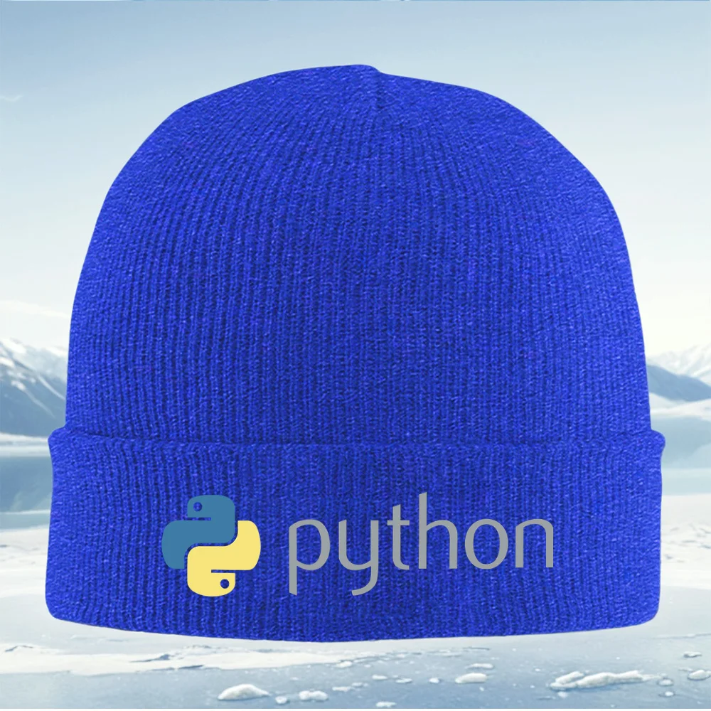 Schlangenlogo Python Programmiercode Männer Frauen Unisex Strickmütze Beanie Pullover Mütze Winter Thermal Warm Weihnachten Outdoor Cyclin