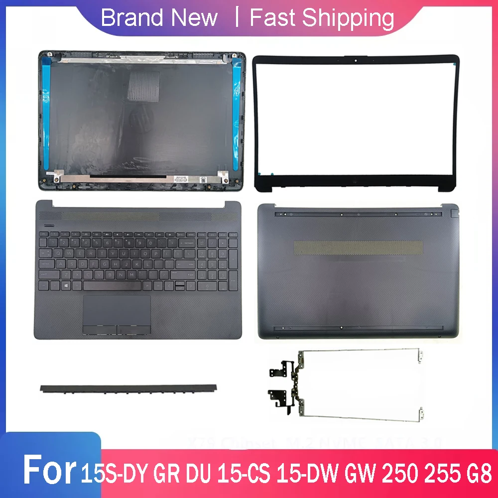 Bottom Case For HP 15S-DY 15S-GR DU 15-CS 15-DW 15-GW 250 255 G8 TPN-C139 Back Cover Front Bezel Palmrest Upper Hinges Rear Lid