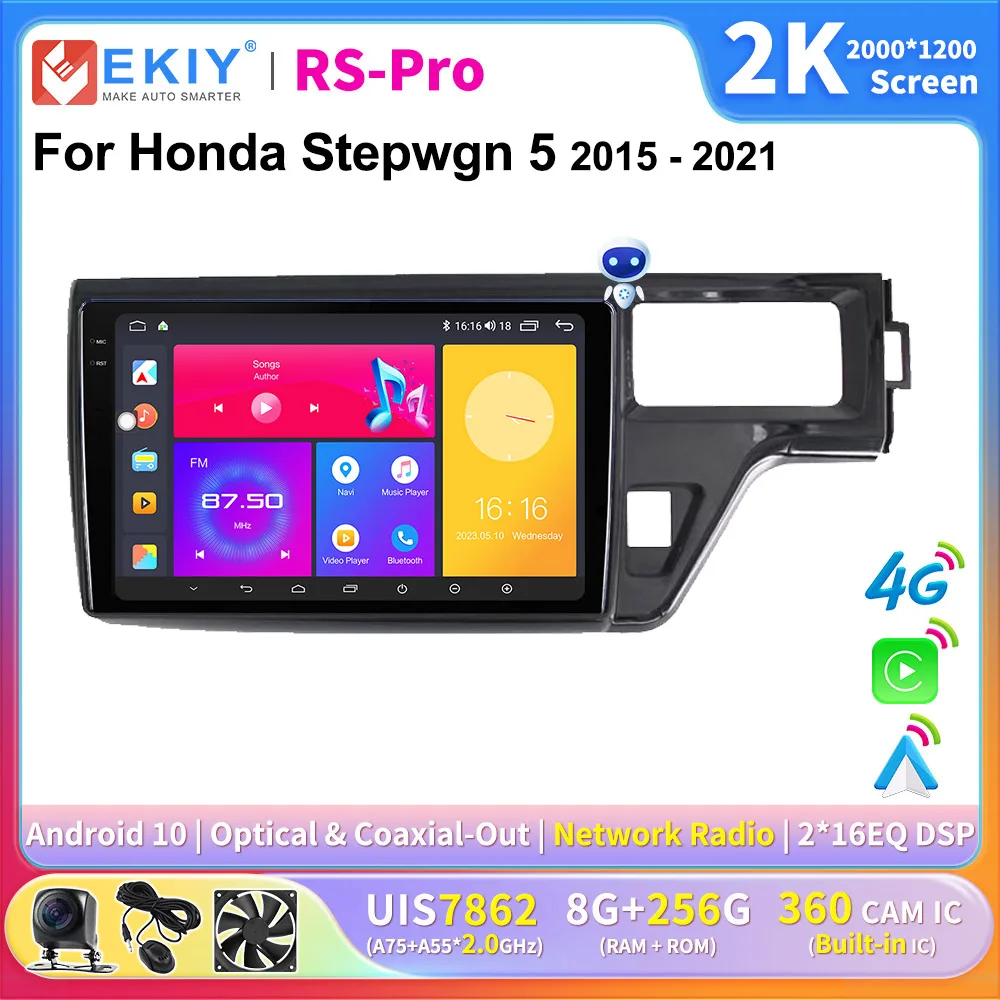 

EKIY CarPlay Android Auto Radio For Honda Stepwgn 5 2015 - 2021 Multimedia Video Player 2K Screen 2din Stereo GPS Navigation DVD