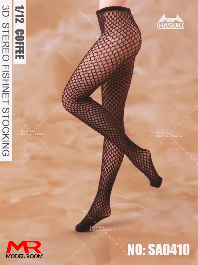HASUKI SA04 1/12 Scale 3D Fishnet Stockings Seamless Socks Clothes Accessories Model Fit 6\'\' Female Soldier Action Figure Body