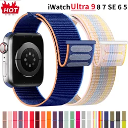 Nylon Loop Strap For Apple Watch Band 49mm 45mm 44mm 42mm 41mm 40mm 38mm Smart Belt Bracelet For IWatch Ultra 8/7/6/SE/5/4/3