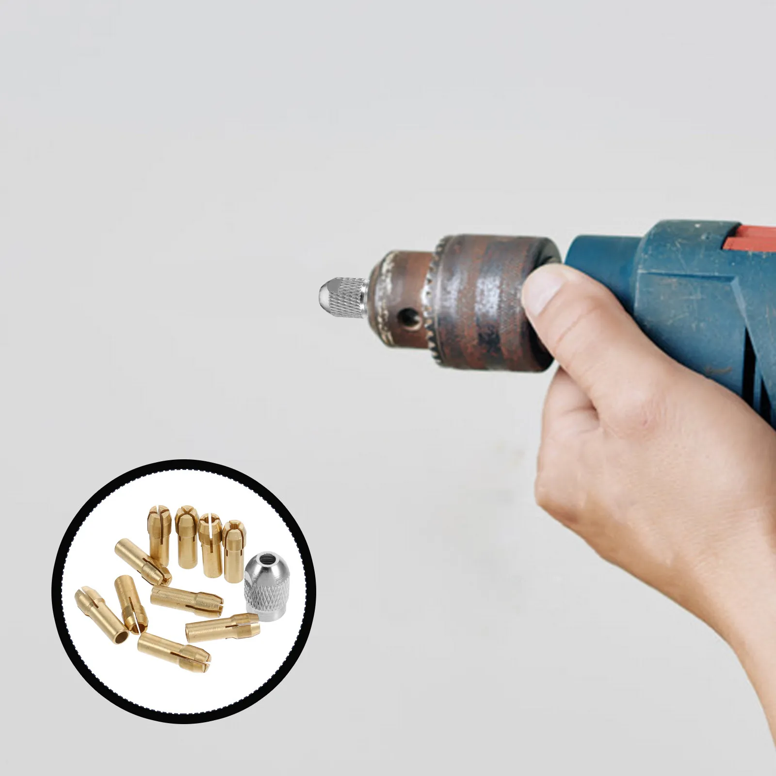 1Set Miniature Drill Chuck for Electric Rotary Tools Grinding Carving Polishing Collet Adapter Copper Chuck Holder Precision