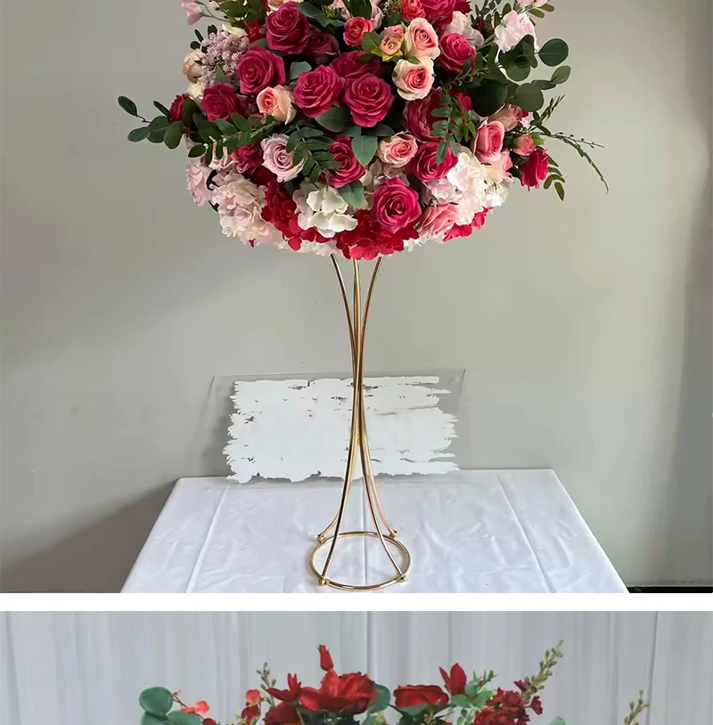Künstlicher Rosen-Hortensien-Blumenball 60/50/40/30cm Tischdekoration Mittelpunkt für Veranstaltungen Hochzeit Gangdekoration Blumenarrangement Requisiten – Detail 7
