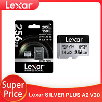 Lexar SILVER PLUS Memory Card 64GB 128GB 256GB Read Speed Up To 205mb/s A2 V30 4K UHD TF 1366x Card Professional Micro SD Card