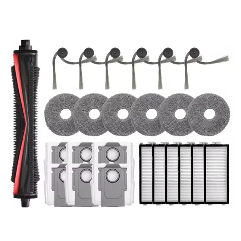 A56T-25PCS For Roborock Saros Z70 / G30 Space Vacuum Cleaner Replacement Accessories Tricut Brush Side Brush Dust Bag Filters Mo