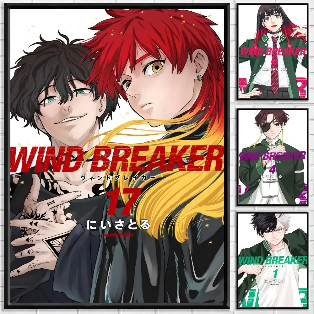 Anime WIND BREAKER Poster Self-adhesive Art Waterproof Paper Sticker Coffee House Bar Room Wall Decor