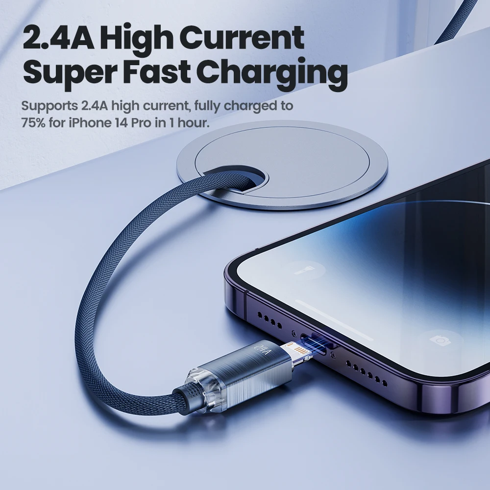 Toocki 2.4A USB Cable For iPhone 11 12 13 14 Pro Max Xs 7 8 Plus iPad Fast Charging Cord For iPhone Charge USB To IOS Data Wire image 2