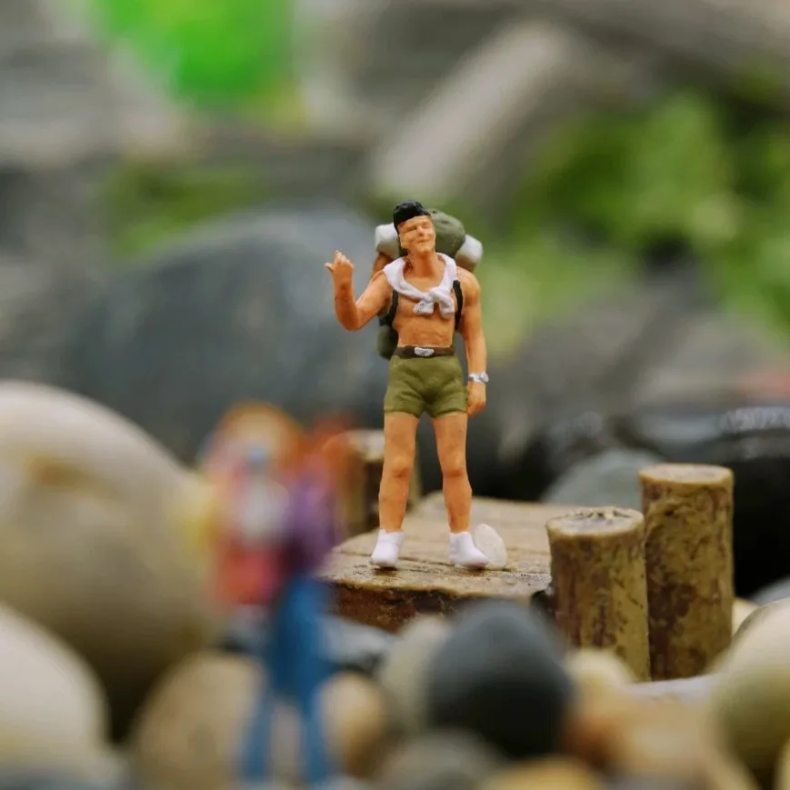 Miniatur Maßstab 1:87 Modell Menschen ho Mikro menschlichen Backpacker Figuren DIY Landschaft Szene Layout 6 teile/satz