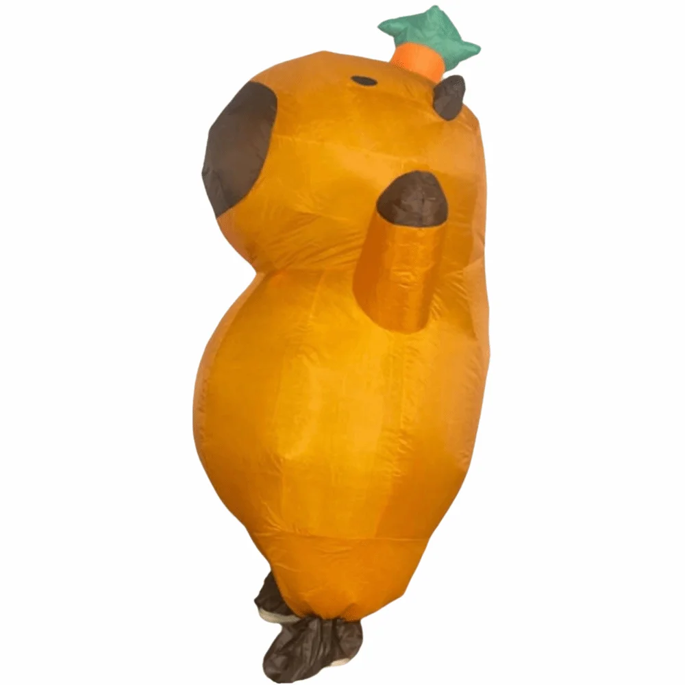 

Мультяшный надувной костюм капибары с воздуходувкой, складной надувной костюм капибары для косплея, костюм животного для взрослых