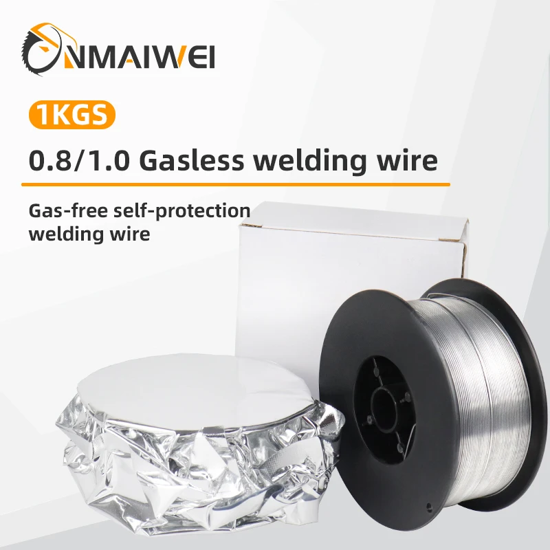 1kgs Gasless MIG Welding Wire 0.8mm 1.0mm Flux Cored Self Shield No Gas E71T-GS Iron Carbon Steel Wire For Mig Welding Machine