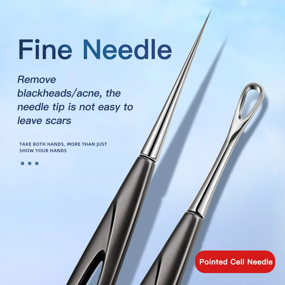 Acne Needle Blackhead Clip Remover Extraction Popper Pore Black Head Cleaner Face Skin Care Deep Cleansing Needle Tool