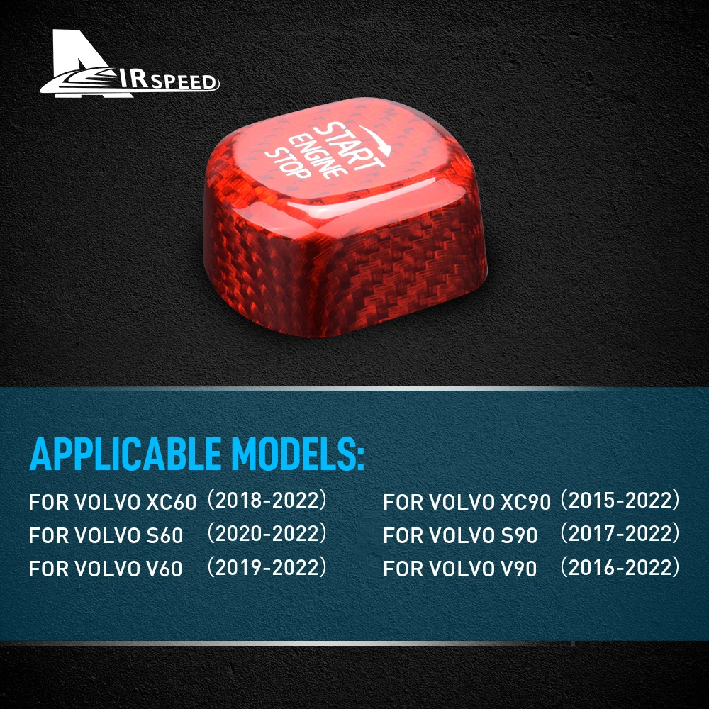 زر بدء تشغيل محرك السيارة لـ فولفو XC60 XC90 S60 S90 V60 V90 زر واحد بدء إيقاف Swtich مفتاح ديكور اكسسوارات السيارات التصميم