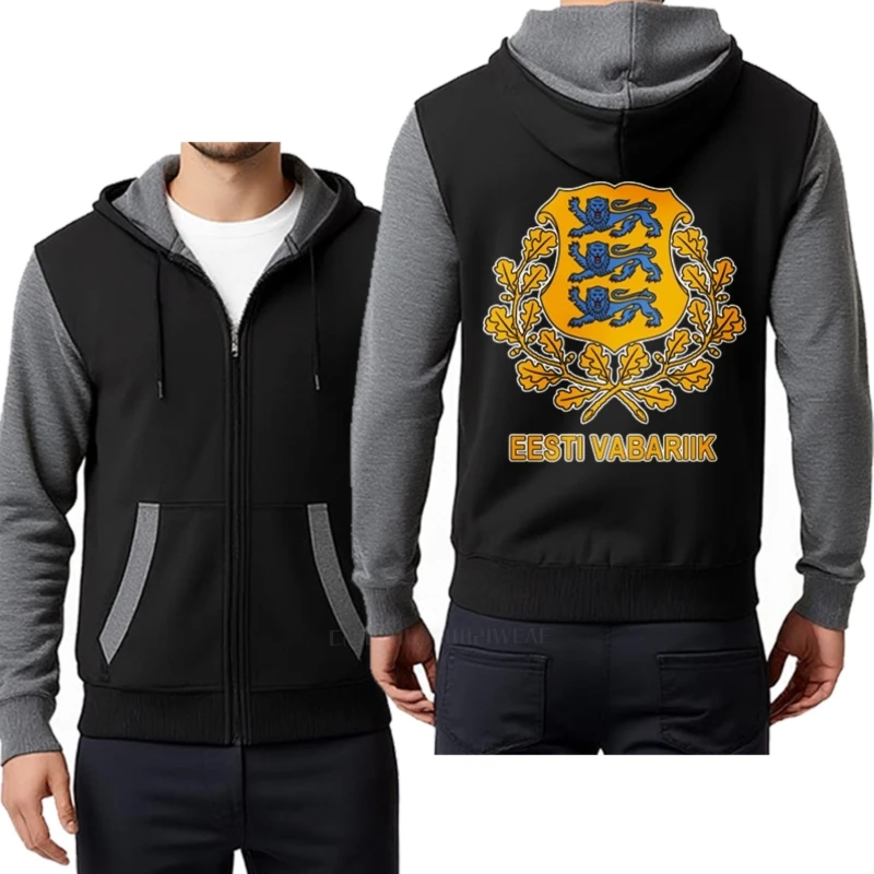 Эстония Эстониан мужские классические толстовки трикотажные изделия нация рок толстовка с капюшоном удобная одежда с длинными рукавами минималистичный флаг страны