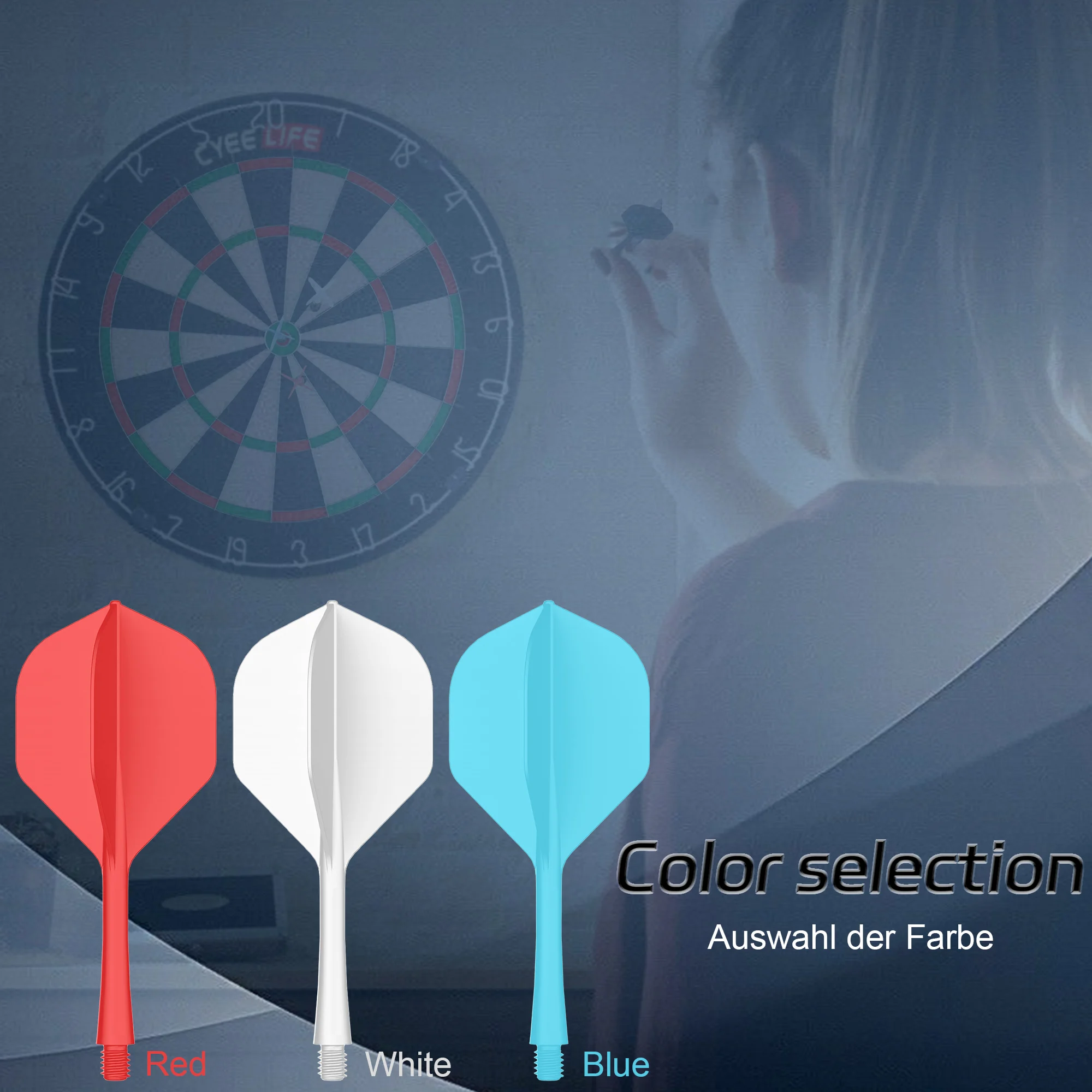 CyeeLife 6PCS Dart Flights and Shafts 2BA Professional, neues Dart-Zubehör-Set, langlebig und nicht leicht zu brechen, 4 Farben – Detail 4