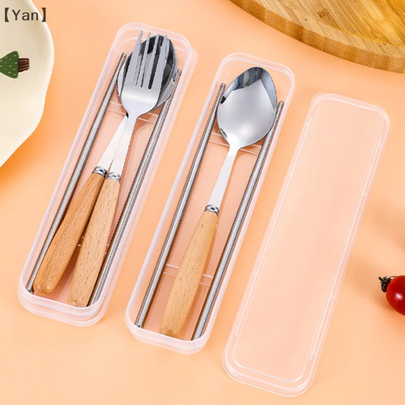 1/2/3 個ステンレス鋼食器木製ハンドルスプーンステーキナイフフォークティースプーン家庭用キッチン食器キッチンツール